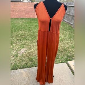 SHEIN Sexy Orange Sleeveless Jumpsuit